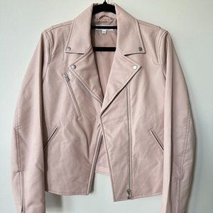 [SOLD] Uniqlo Faux Leather Moto Jacket Blush Pink